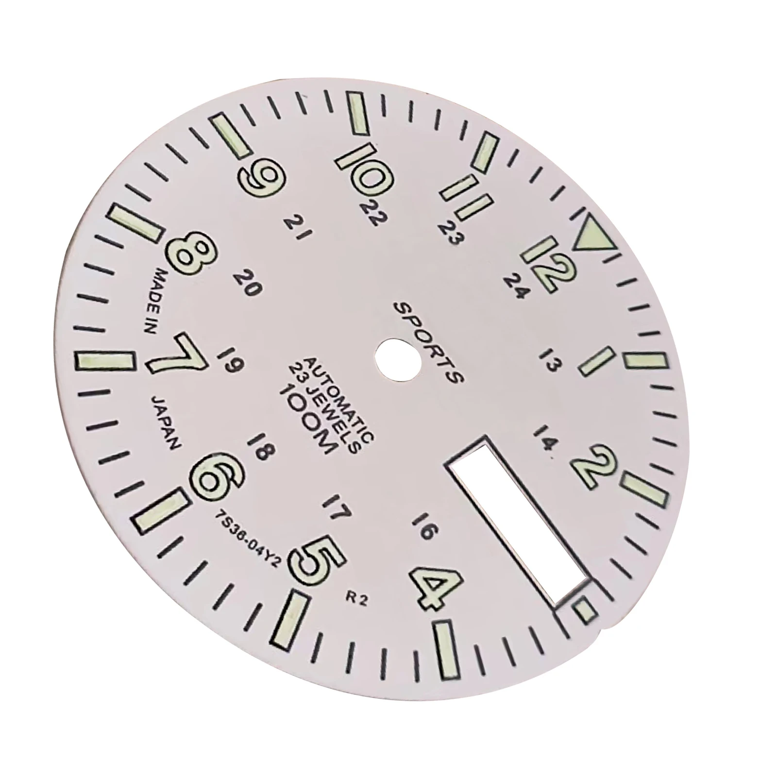 28.5mm/1.11in Super Lumin Dial for NH36A Movement C3 Green Luminous Watch Face Dial Plate Replacement Black/White Watch Parts