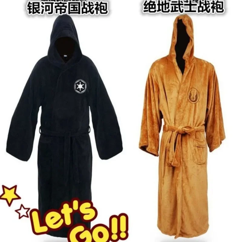 Winter Extended Men\'s Star Wars Anime Jedi, Galactic Empire Flannel Home Fur Soft and Warm Sleeping Robe, War Robe, Bathrobe