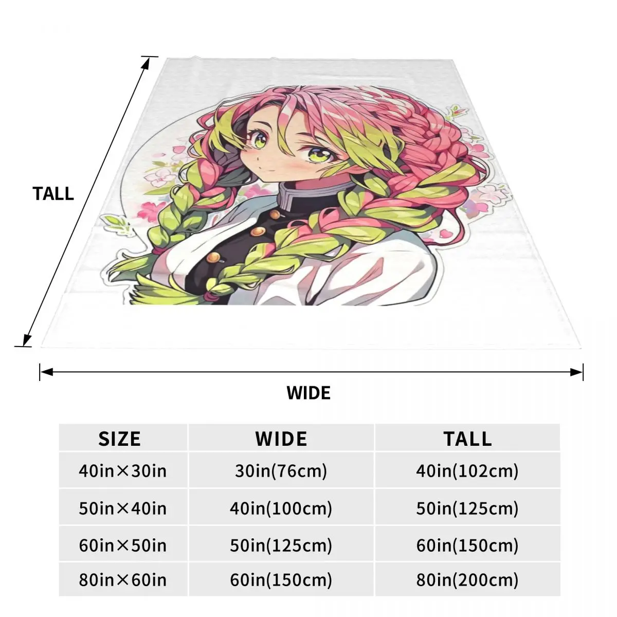 Kawaii Kamado Nezuko Blanket Quality Warm Soft Demon Slayer Comic Cartoon Throw Blanket Winter Travel Office Outdoor Bedspread