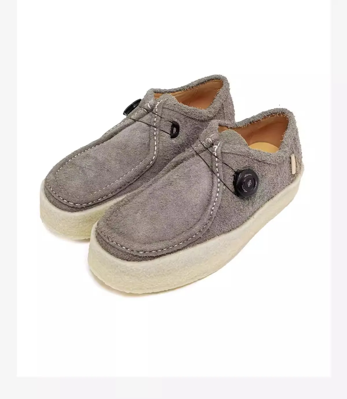 

Vintage Men's Genuine Leather Height-Increasing Casual High-Top Shoes: Matte Leather Square-Toe Chunky-Soled Kangaroo Shoes