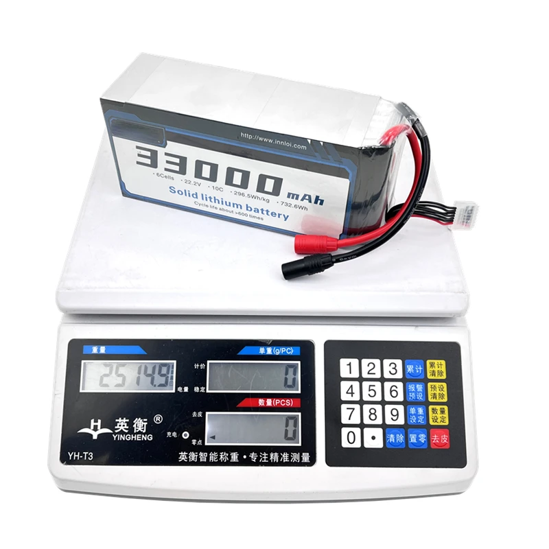 6S 22.2V 10C 33000mah 296Wh/kg Semi-solid Drone Lipo battery image 3
