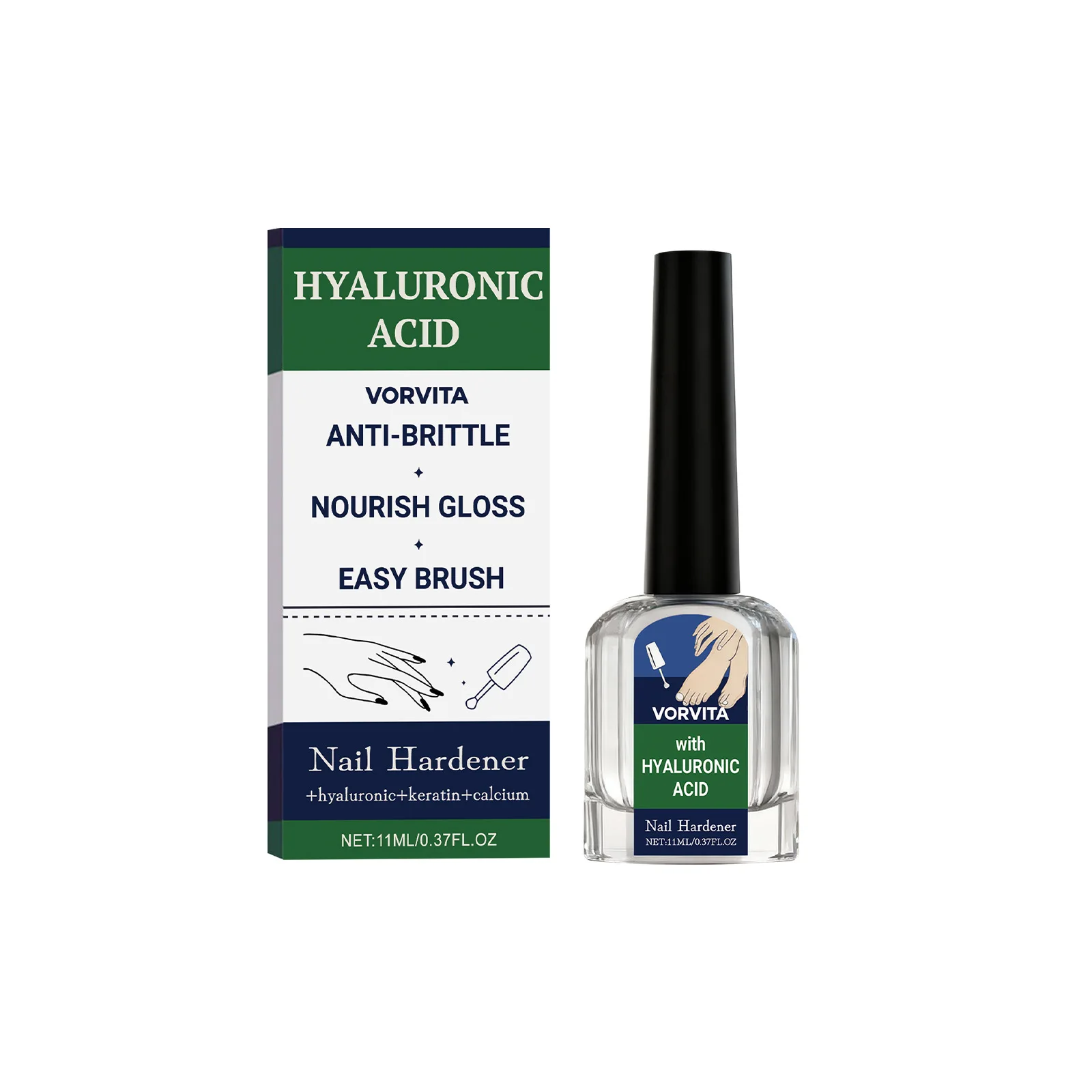 ヒアルロン酸ネイル強化オイル ネイルアートトリートメントケア ネイル成長キューティクルオイル 抗脆性グロス 簡単にブラシで塗れる 11ml