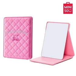 Miniso Kawaii Dream Barbies Pu specchio cosmetico pieghevole Rhombus Sunligh Shine Series Cartoon Figure portatile Hd Mirror Gift