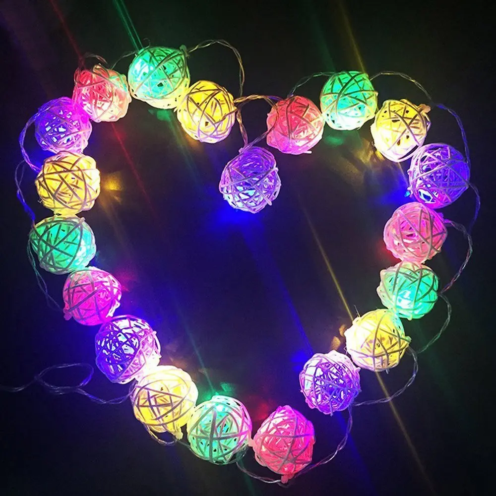 

Globe Ball String Light Rattan Fairy Light for Indoor Outdoor Christmas Tree Garden Cafe Bar Wedding Birthday Girl's Room Decor