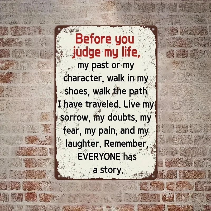 

Iron Inspirational Quote Wall Sign, Vintage Metal Tinplate Art Decor, Waterproof & Weatherproof, Pre-Drilled,Easy WallMount