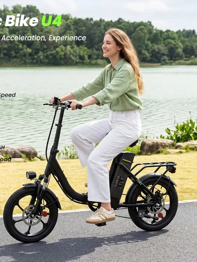 IScooter Elektryczny Rower U4 dla Dorosłych 16'' E-bike Elektryczny Rower Miejski Silnik 250W 36V10.4AH Wyjmowana Bateria Litowa Rower Elektryczny do Dojazdów — 2