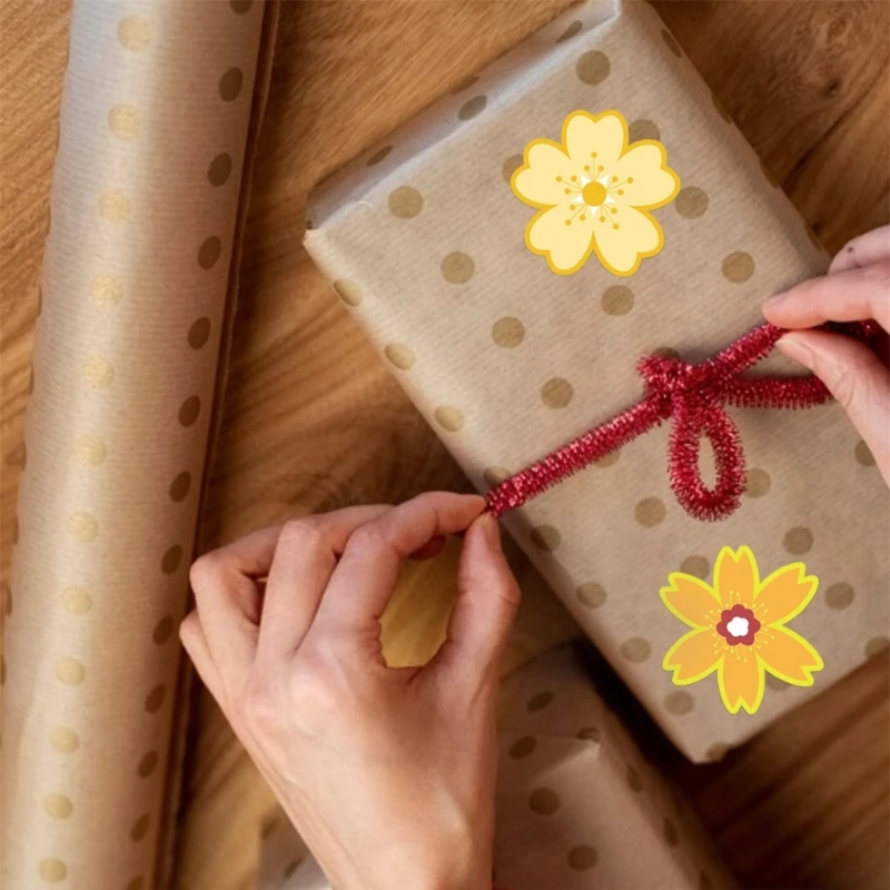 tellen kleurrijke bloemsticker zelfklevende etiketten inpaksticker voor Valentijnsdagkaarten snoepzak