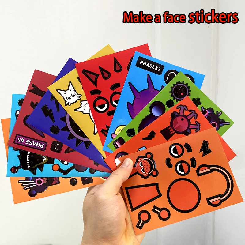 Sprunki Bruiloftsstickers Maak je eigen Sprunki-sticker Maak een gezichtsstickers voor kinderen DIY-stickers Feestartikelen Ambachten Cadeau