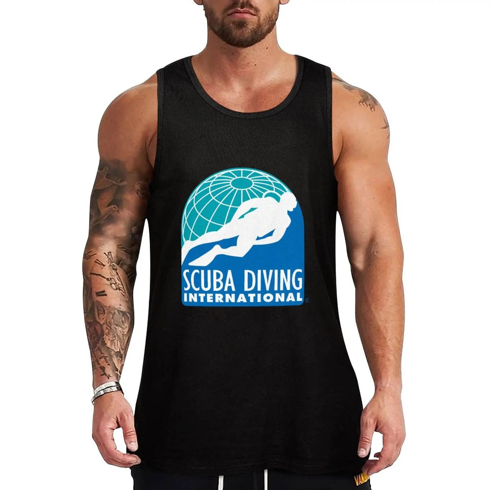 Scuba Diving International (SDI)-Official Logo Tank Top t shirt Man clothes for gym