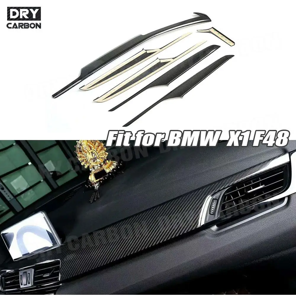 

Dry Carbon Fiber Inner Door Panel Strip Trims Central Console Dashboard Air Vent Decoration For BMW X1 F48 2016-2019 LHD Drive