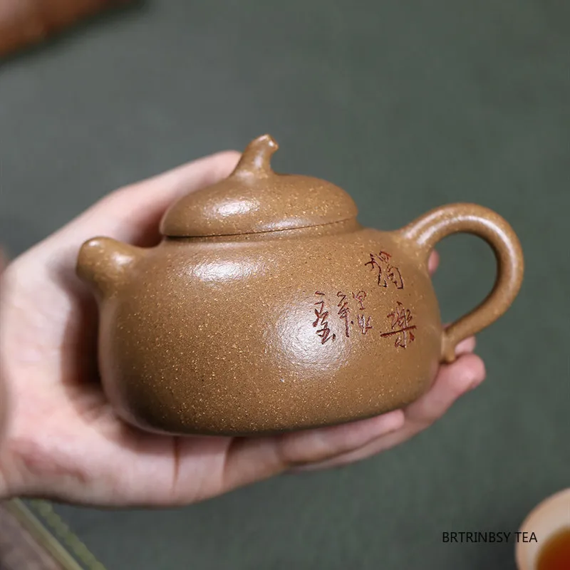 

Chinese Yixing Purple Clay Teapot Tradition Household Beauty Tea Pot Handmade eggplant shape Kettle Zisha Teaware Tea Set 200ml