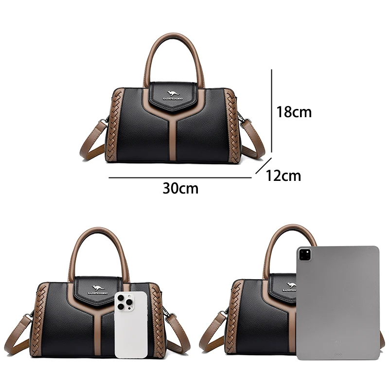 High Quality Soft PU Leather Handbag Women Luxury Purses Female Bag Designer Brand Ladies Shoulder Crossbody Bag