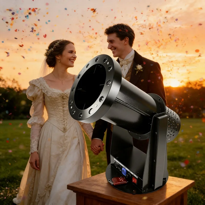 1500W Confetti Machine Color RGB Color Confetti Cannon DMX Stage Control Wireless Wedding Party Confetti Sprayer