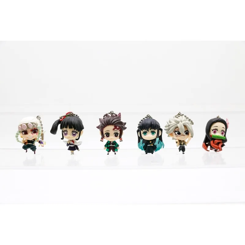 Demon Slayer Trendy Blind Box Toys Kamado Tanjirou Kamado Nezuko Agatsuma Zenitsu Gashapon Keychain Toy for Kids Gifts