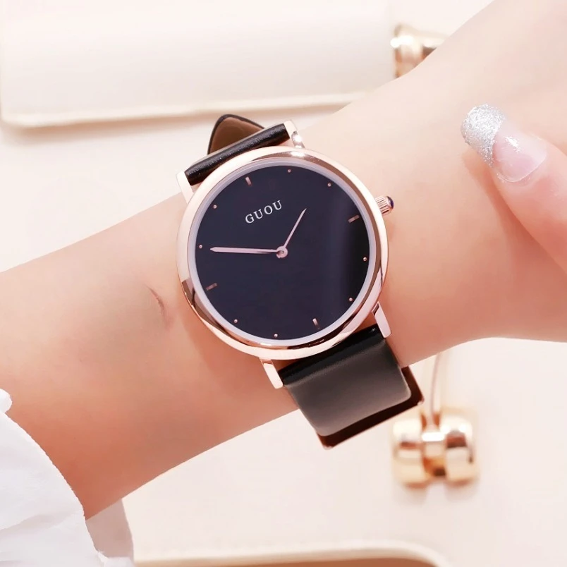 New LuxuryCouple'S WatchesStylish And Minimalist DesignLeather Strap Quartz WatchesAlso Suitable For Students (Women'S Version).