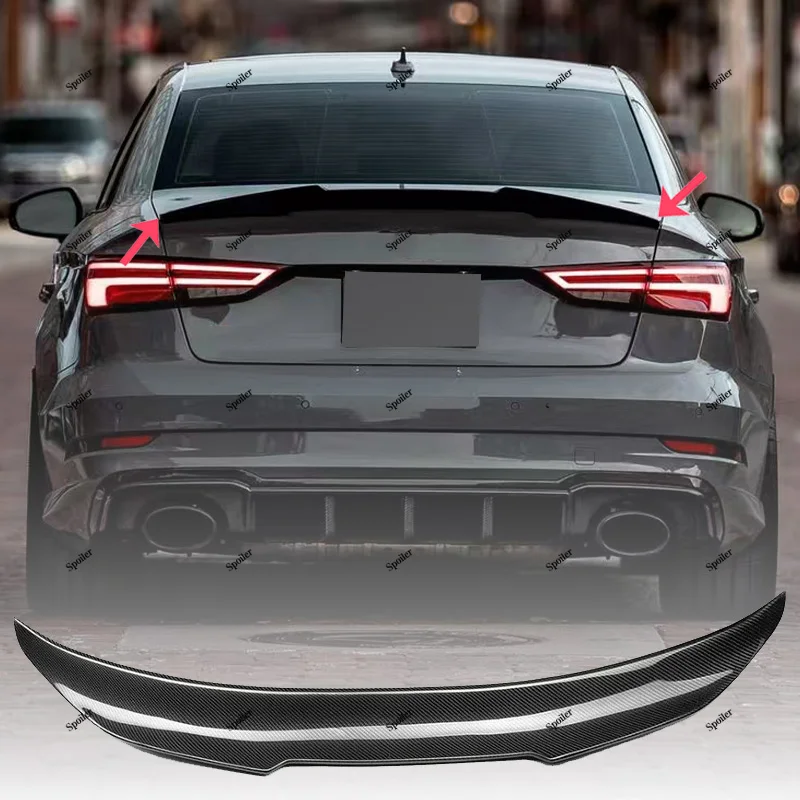 

For Audi A3 S3 RS3 8V Sedan 2013-2020 PSM Style Rear Boot Spoiler Car Rear Trunk Lip Spoiler Wing Rear Roof Spoiler Cap Tuning
