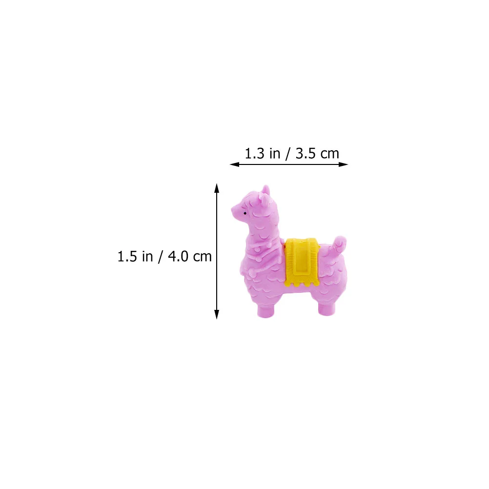 16 Pcs Eraser Student Children Gifts Mini Toy Childrens Toys 3d Erasers Cartoon Kid Animal Painting Rubber Kids Alpaca Model