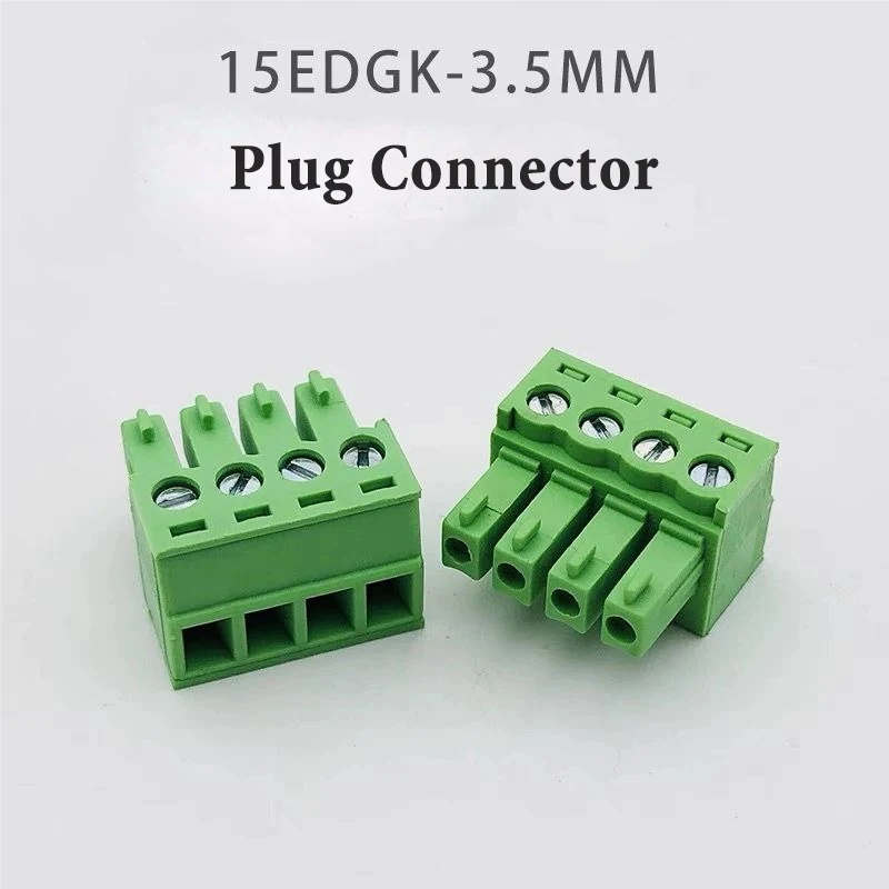 Blocos Terminais Plug-in 3.5mm Verde - Conector Trilho DIN 2P-24P - Materiais Contactos Elétricos PCB SOLUÇÃO COMPLETA