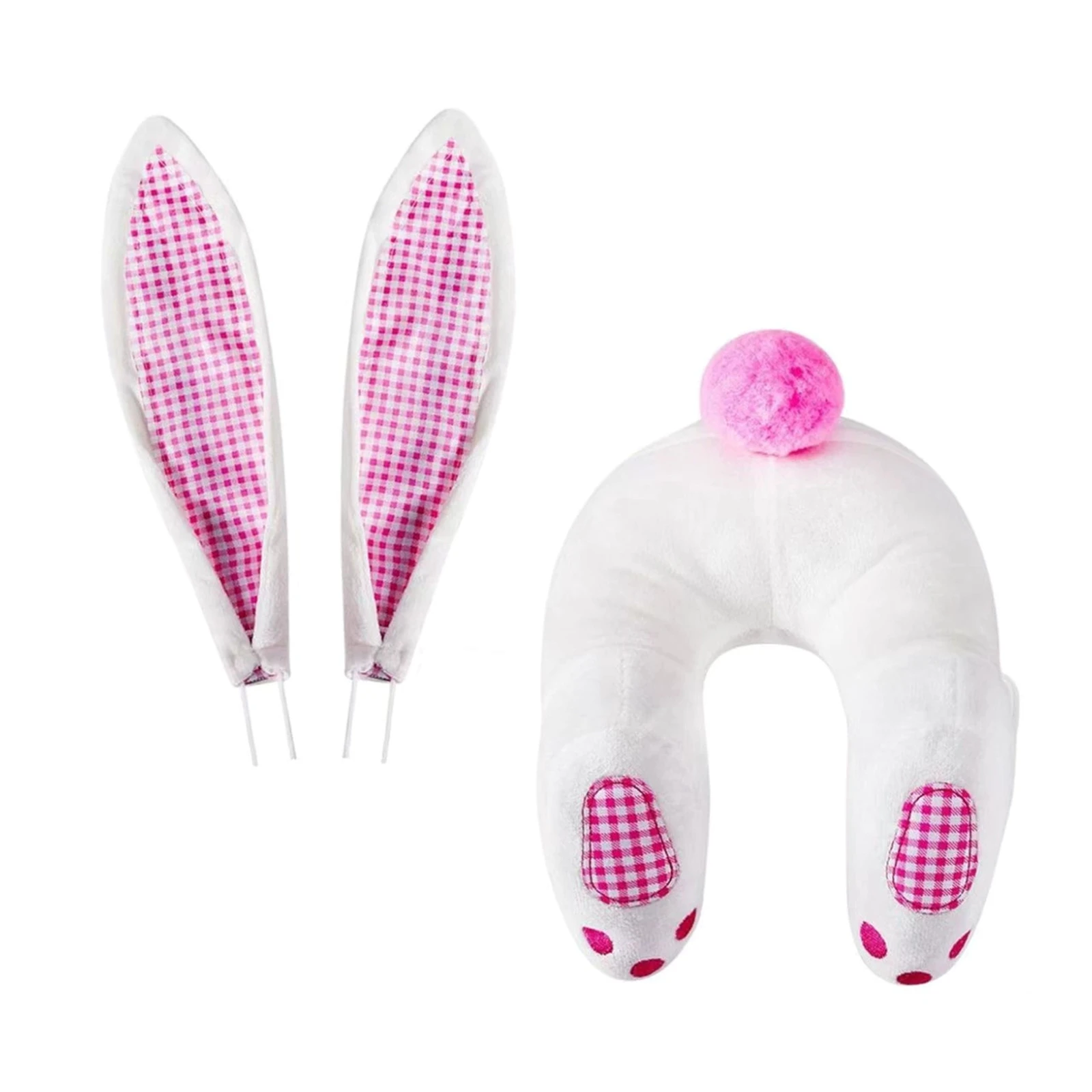 Easter Plush Bunny Butt Wreath Kit Colorful Cute Butt with Ears for Home Wall Hanging Cartoon Home Shop DIY Wall Decoration