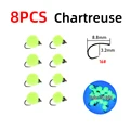 8pcs chartreuse