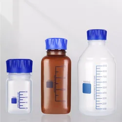 100 250 500 1000 2000ml GL45 plastic blue cap reagent bottle silk mouth bottle acid and alkali resistant sample graduated bottle