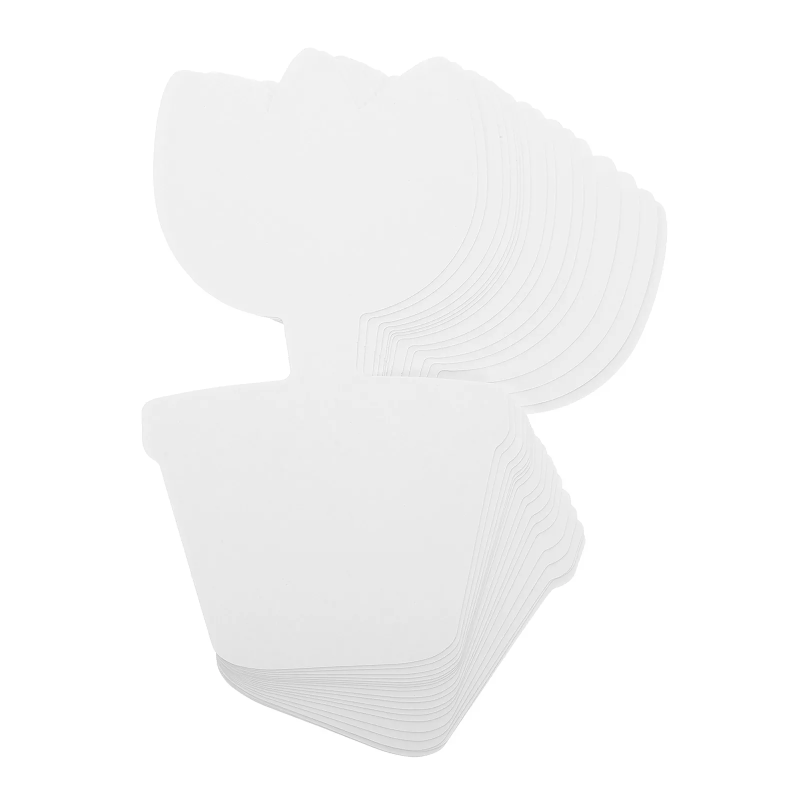 20Pcs DIY Flower Pot Paper Cutouts Unpainted Cardboard Craft Shapes for Painting Projects Creative Art Supplies Spring