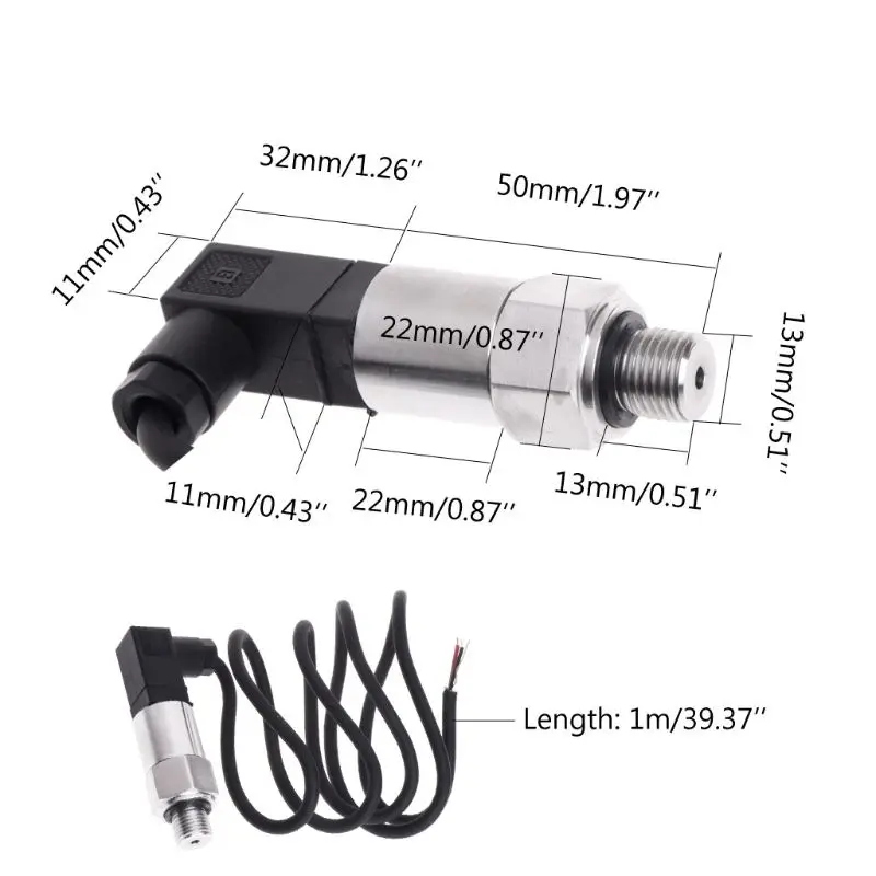 Upgraded Pressure Transducer, Water Pressure Transducer 4-20mA Output G1/4\