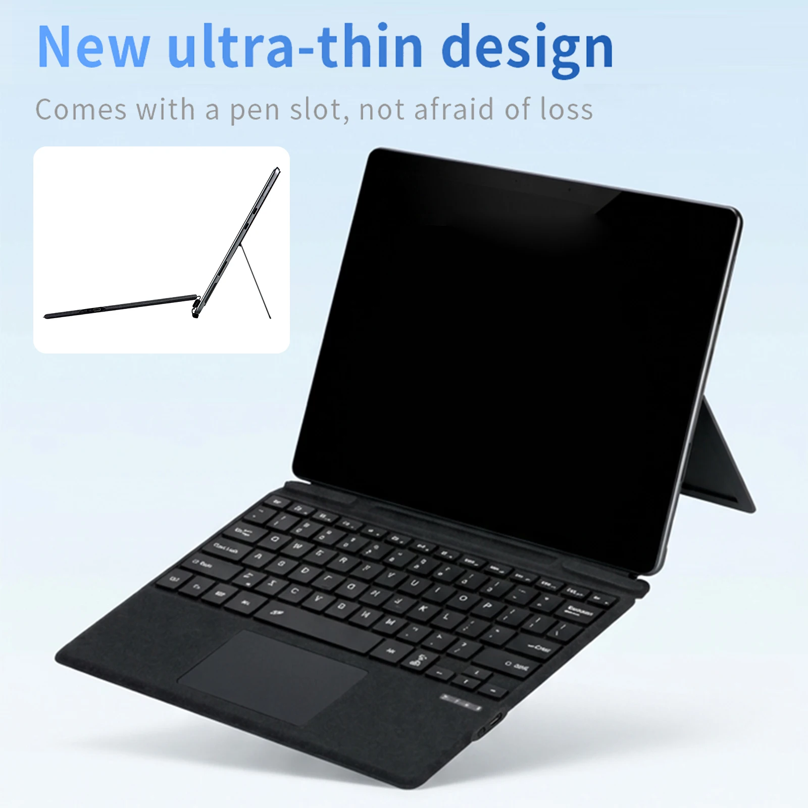 Backlit Bluetooth Wireless Keyboard Portable Tablet Magnetic Touchpad Trackpad With Pen Slot For Microsoft Surface Pro 8 9 10 11