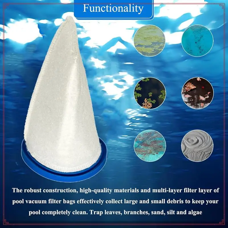 Sand & Silt Filter Bag Replaces Pool Handheld Pool Vacuum P30X022SS / PBW022SS/P30X022XF/PBW022XF Pool Filter 10PCS