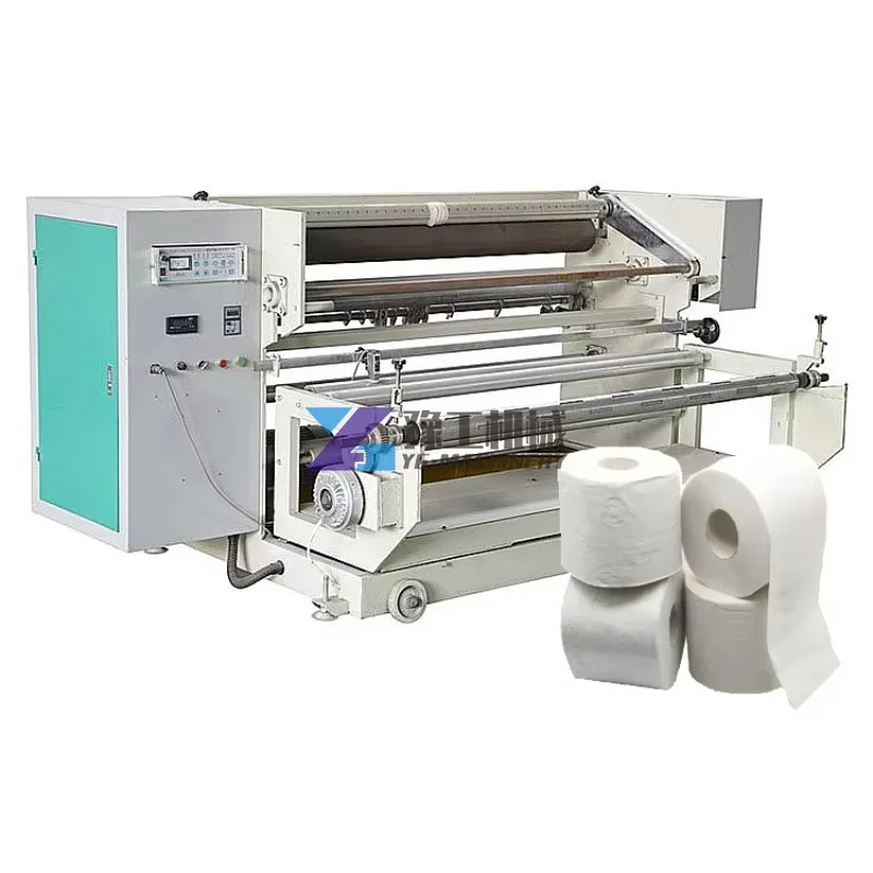 Spun Polyester Yarn Rewind Machine Materials Roll Rewinding Machine Jumbo Roll Tissue Slitter Rewinder  Machine