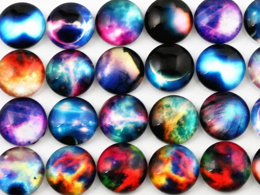 Hot Sale 50pcs 12mm  Mixed Handmade Photo Glass Cabochons  (D5-06)