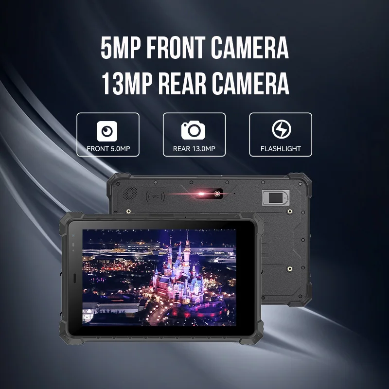 8 inch Ip68 stofdicht 1000nit buiten leesbaar 4 gb ram 13,56 MHZ Nfc met vingerafdrukherkenning robuuste tablet