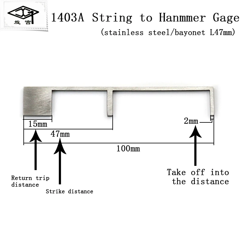 Klavierwerkzeuge, Stimmgereedschaft 1403, 1403A, 1403B, Saitenabstands-Messinstrument, Einstellbar für Flügel – Detail 5