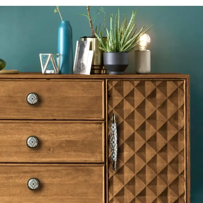 New Chinese Modern Simple Cabinet Door Drawer Ceramic Handle American European Cupboard Wardrobe