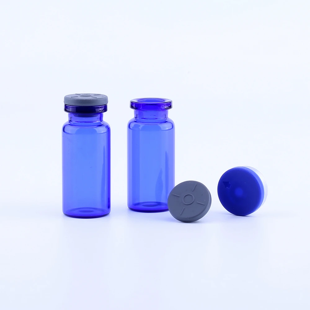 

1000pcs 3ml 5ml 7ml 10ml Blue Injection Glass Vial With Flip Off Cap, 1/3oz Empty Bottle, 10cc Glass Containers