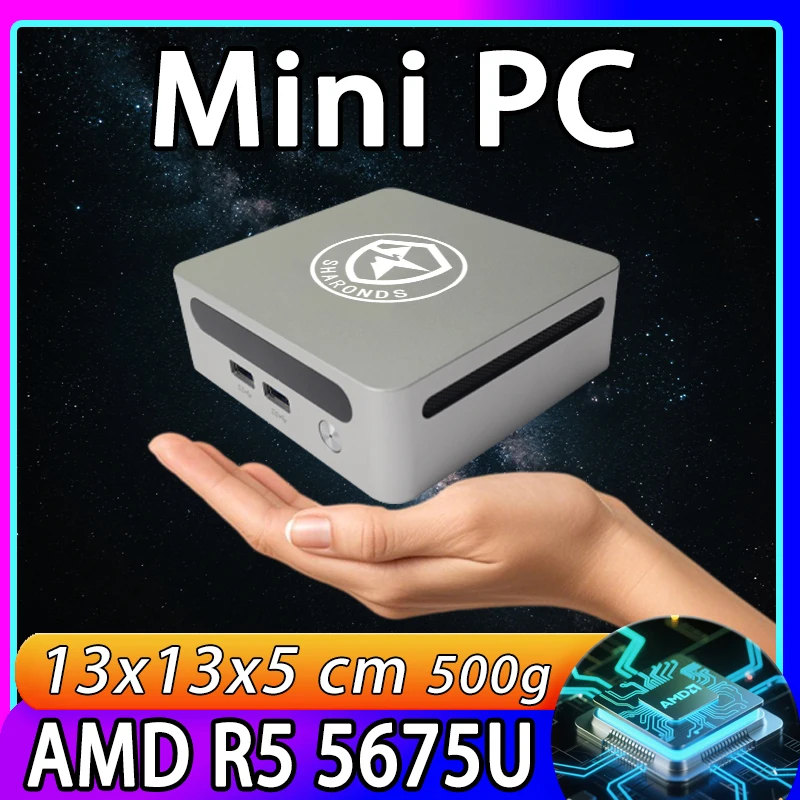 Мини-ПК Windows 11 Pro AMD Ryzen5 5675U Мини-компьютер 8/16/32 ГБ DDR4 256/512 ГБ/1 ТБ PCIe M