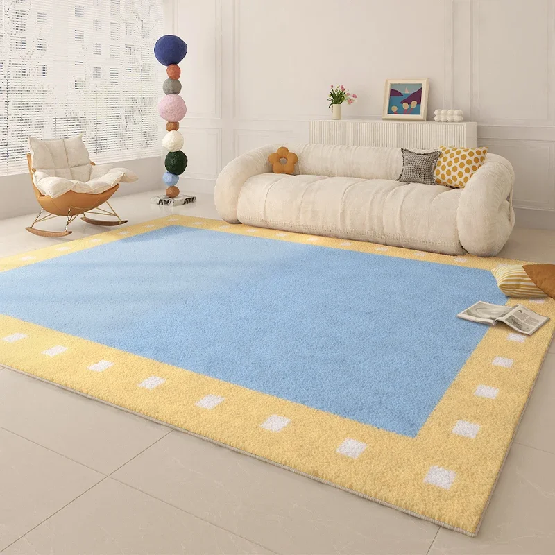 Dopamine Color Carpets for Living Room Large Area Bedroom Decor Plush Carpet Thick Washable Lounge Mat Fluffy Soft Cloakroom Rug