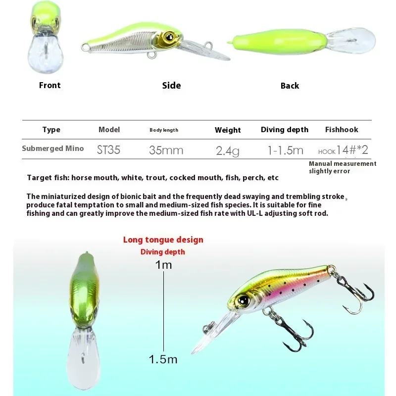 1PCS 3.5cm 2.4g Quality Minnow Lure 3D Eyes Fishing Lure Plastic Hard Bait Pesca Artificial Jig Wobblers Crankbait Fishing Bait