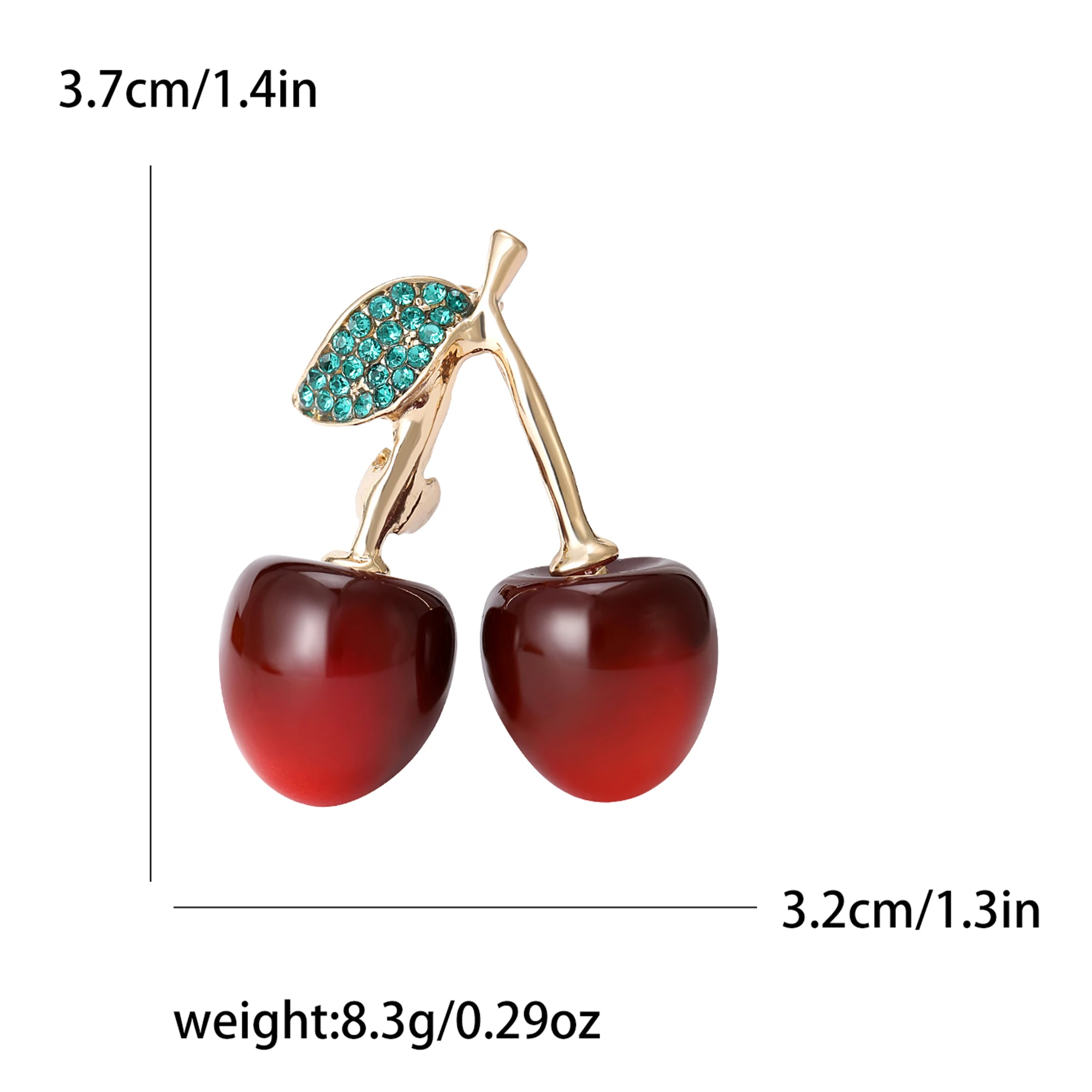 Beaut&Berry Classic Enamel Cherry Brooches for Women Fruit Pins Friends Party Gift Jewellery Accessories