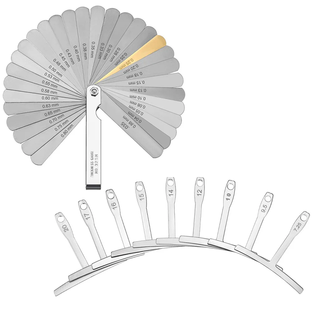 

1 set Guitar Measuring Tools Stainless Steel Fret Radius Gauge Fretboard Gauges Luthier Accessories Guitar String Ruler Feeler
