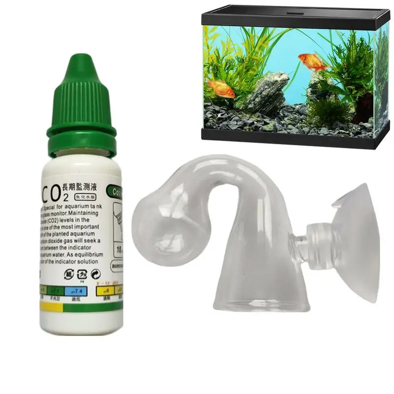 Aquarium CO2 Indicator Solution CO2 Test PH Liquid ForAquatic Plants Co2 Glass Drop Checker Kit (Used with Drop Checker) ﻿