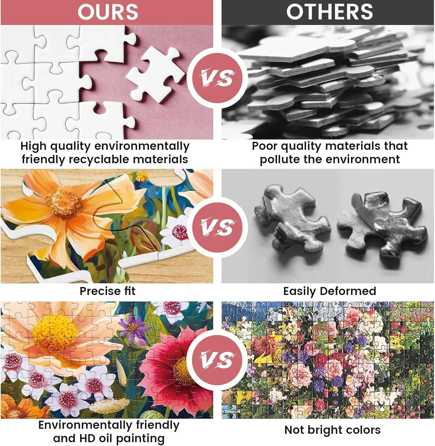 Flower Wooden Puzzle 1000/500/300 Pieces for Adult Jigsaw Puzzle Bedroom Gameroom Livingroom Home Party Decor Birthday Gift