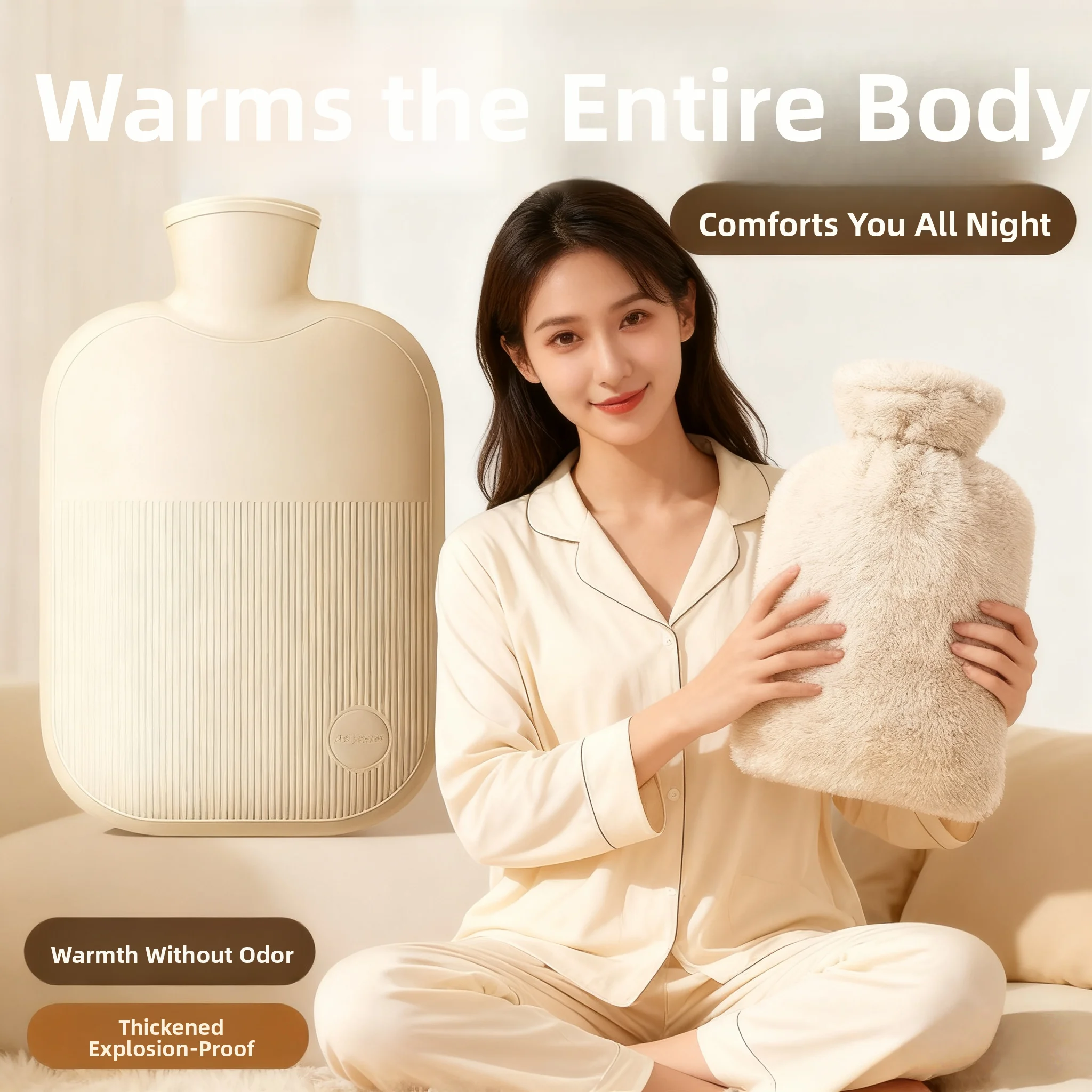 

Грелка для женщин, большая, для согревания в постели зимой, не взрывается, наполняемая, уютная, для домашнего использования