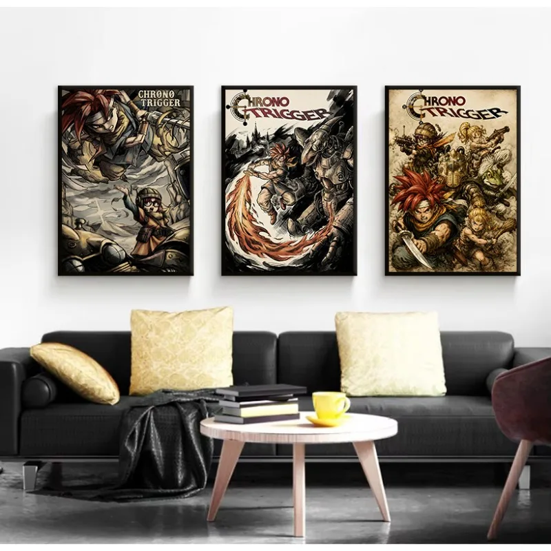 Vintage C-Chrono Trigger Classic Japanese Game Poster Anime Characters Canvas Painting Wall Art for Living Room Home Decor Gift
