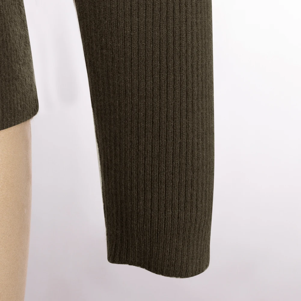 GK Women Blouse Lapel Collar Sweater Comfy Long Sleeve V-Neck Solid Pullover Fashion Casual Knitwear Tee Female