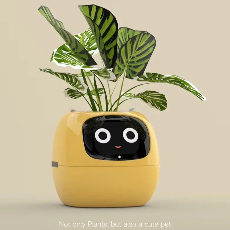 LVY Smart Plant Pet Smart Vase Automatic Water Absorption Plastic Resin Round USB Houseplant Pot Intelligent Pet Planter