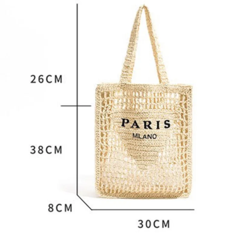 JIAERDI Harajuku Beige Straw Bags Women Vintage Weaving Hollow Out Chic Casual Beach Bag Ladies Retro Holiday Tote Bag Handbag