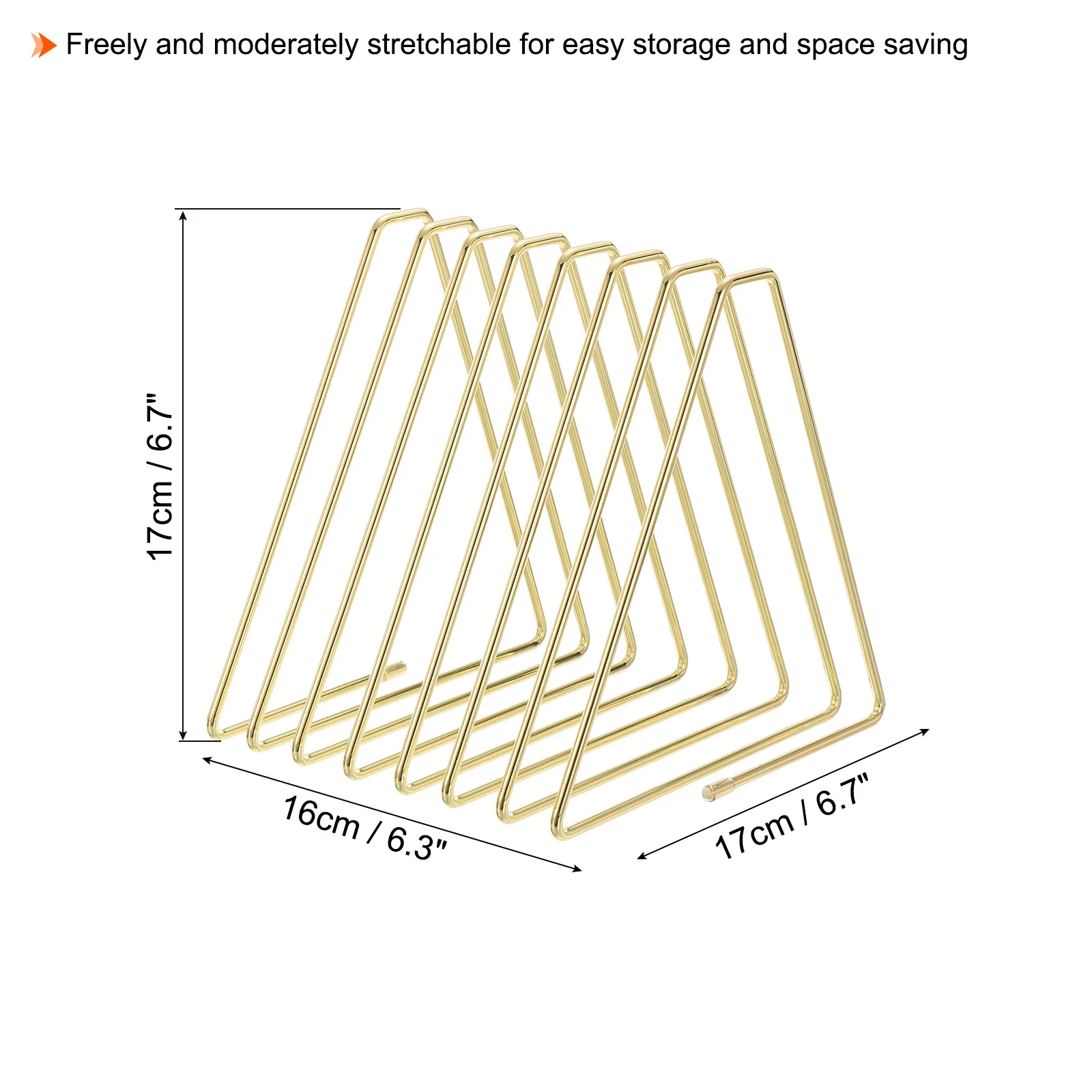 1/2Pcs Triangle Desktop Holder Rack 7 Slots Metal Wire Stand for Vinyl Record Album Magazine Book File Organizer Golden Tone