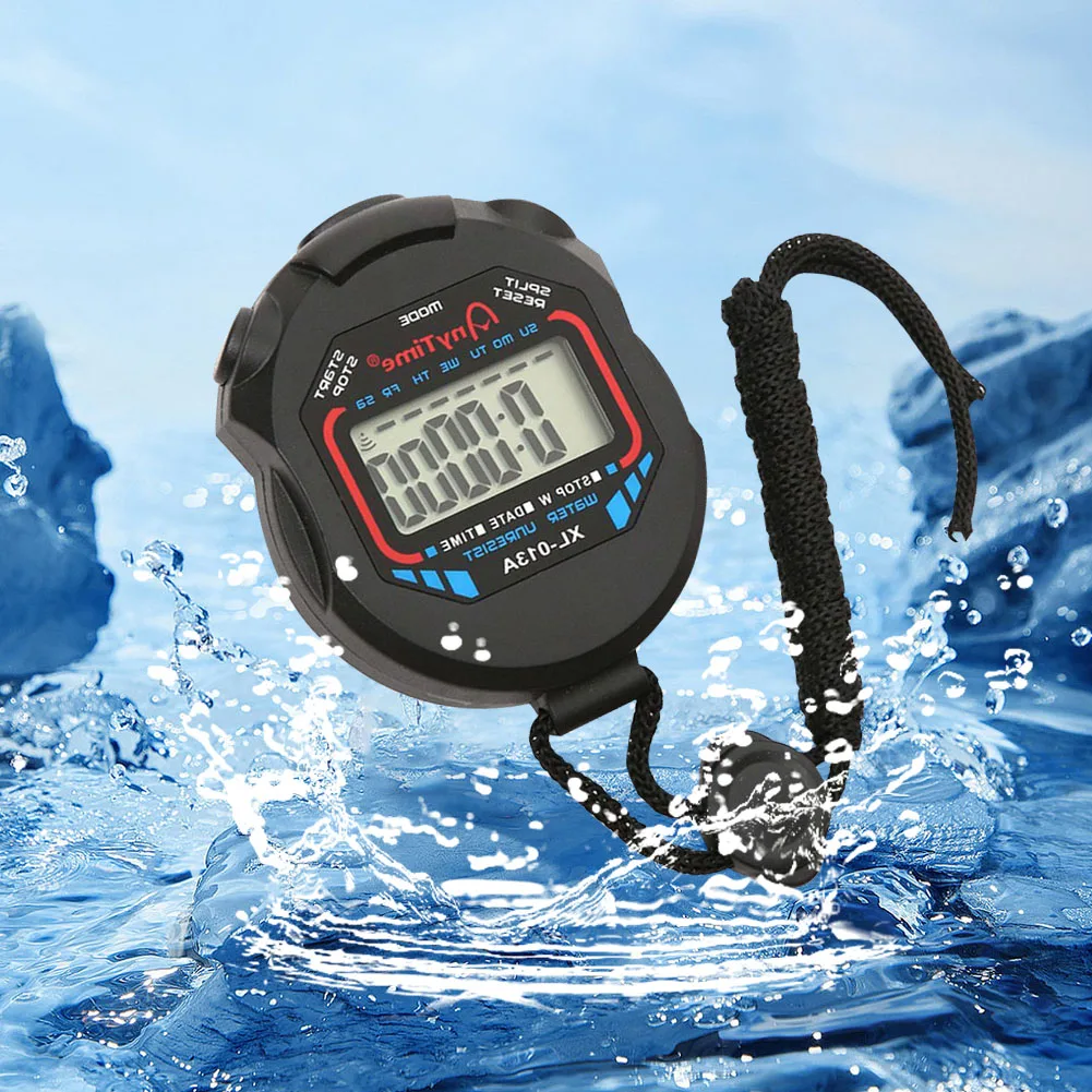 ساعة توقيت إلكترونية متعددة الوظائف، ساعة توقيت رياضية، مؤقت كرونومتر محمول احترافي لمدربي اللياقة البدنية والحكام