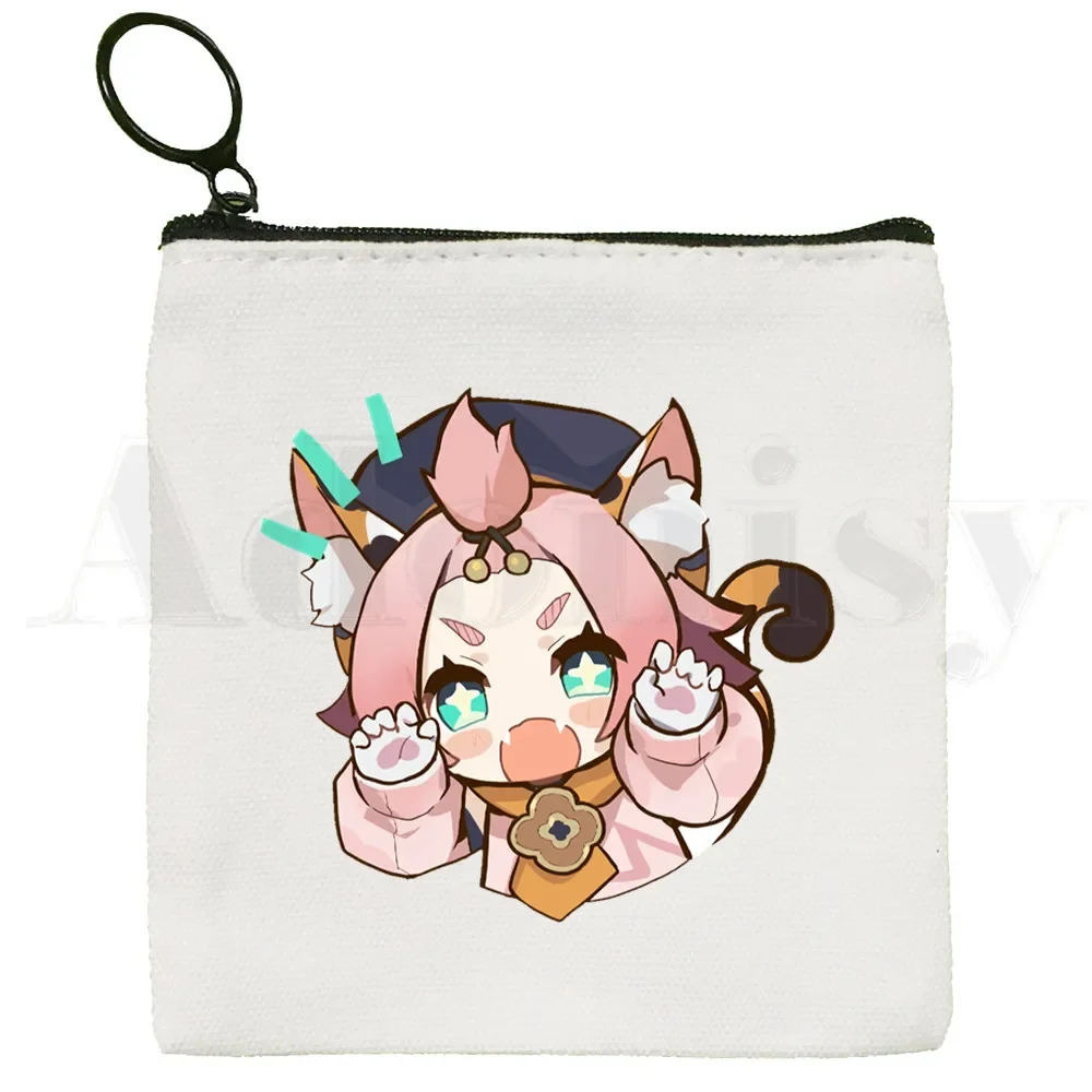 Genshin Impact Game Anime Graphic Hip Hop Zhong Li Coin Purse, Illustration Key Case, Simple Grill Bag, Creative Coin Purse, New